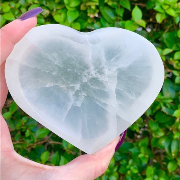 Other - One Heart Shaped Selenite Charging Dish, Crystal Polished Dish, Heart Bowl,Reiki
